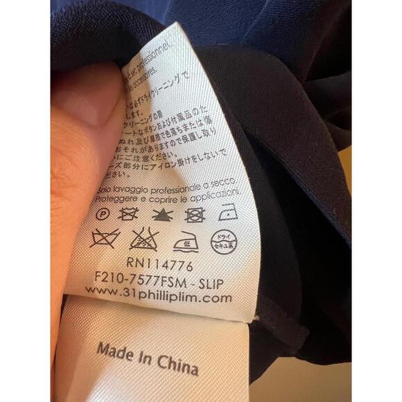 3.1 Phillip Lim Silk Navy Blue Beaded Collar Keyhole Back Sleeveless Blouse S - Picture 5 of 11